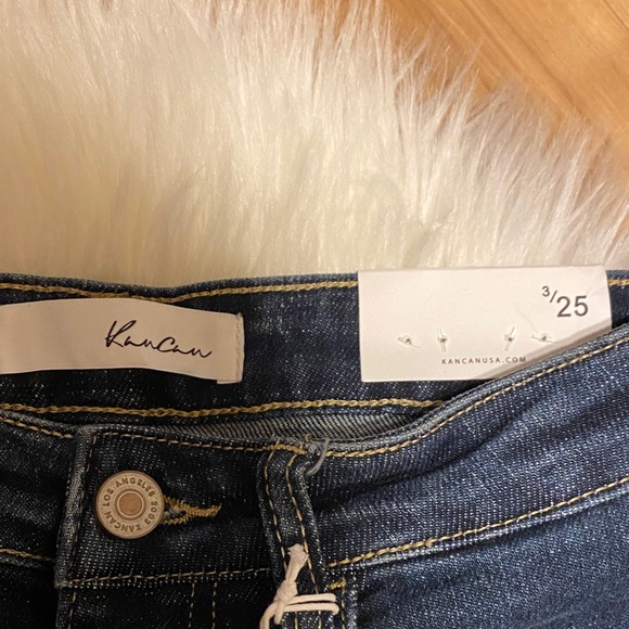 KanCan Dark Blue Distressed Flare Jeans - Picture 3 of 5